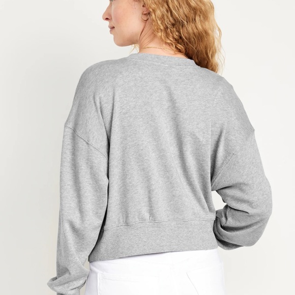 NWT OLD NAVY French Terry Sweatshirt Color: Medium Heather Grey - Picture 2 of 4